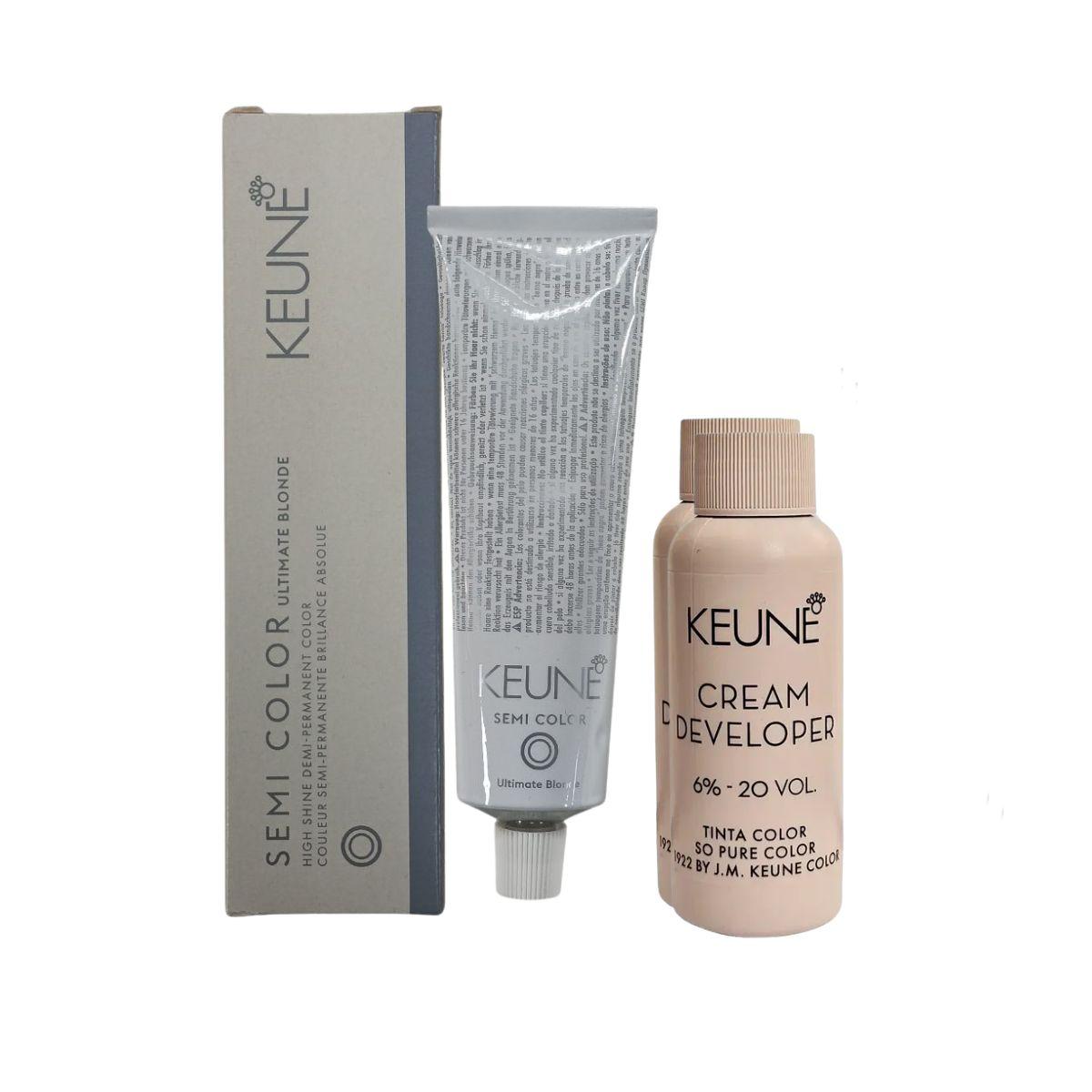 KIT 1 COLORAÇÃO TINTA COLOR  ULTIMATE BLOND 1000 LOURO NATURALKEUNE 60ML + OX TI