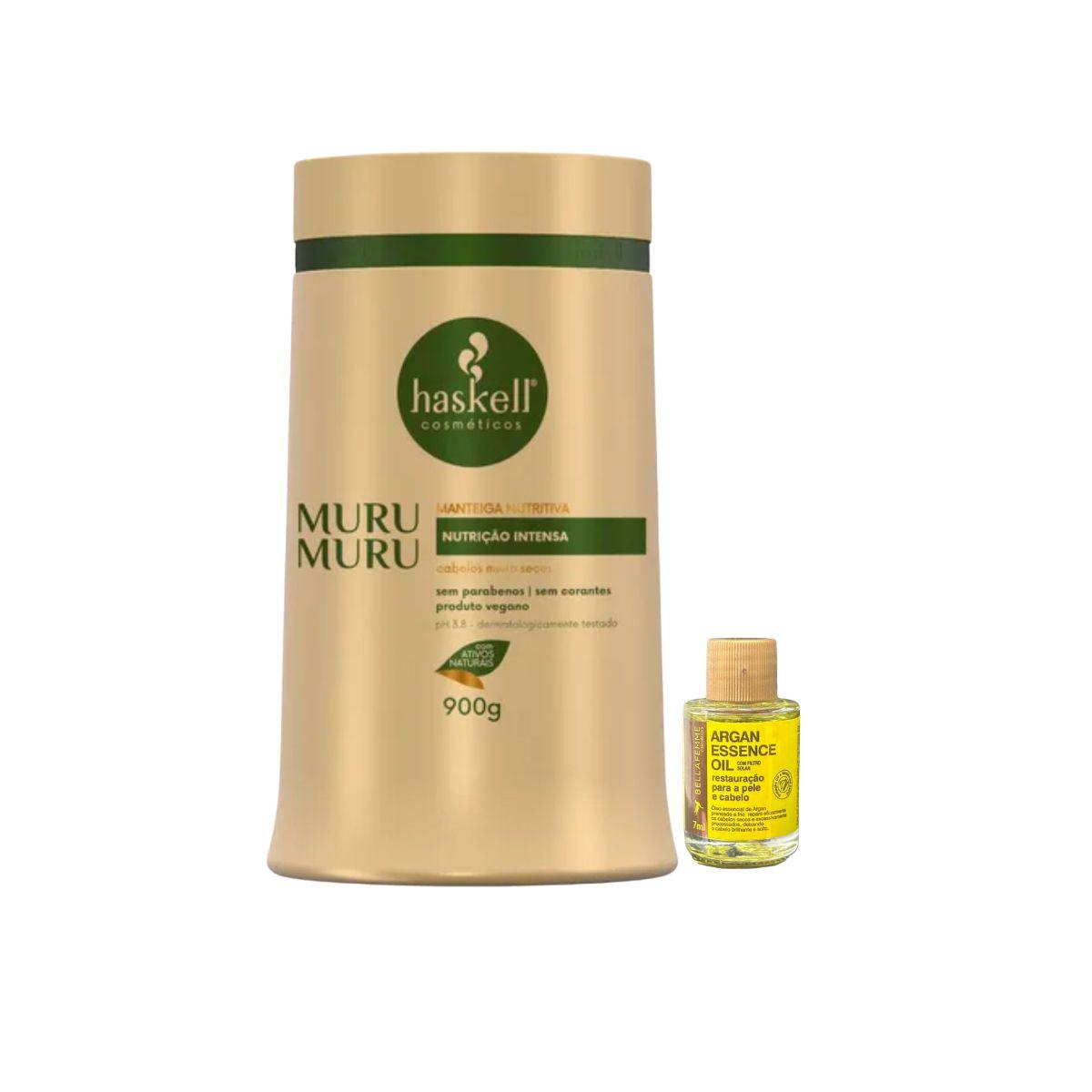 MANTEIGA NUTRITIVA MURUMURU HASKELL 900GR COM ÓLEO BELLA FEMME 7ML