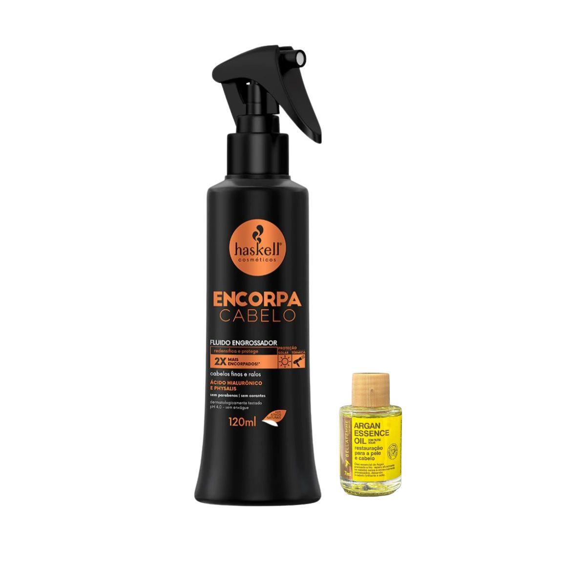 FLUIDO FINALIZADOR ENCORPA CABELO HASKELL 120ML COM ÓLEO BELLA FEMME 7ML