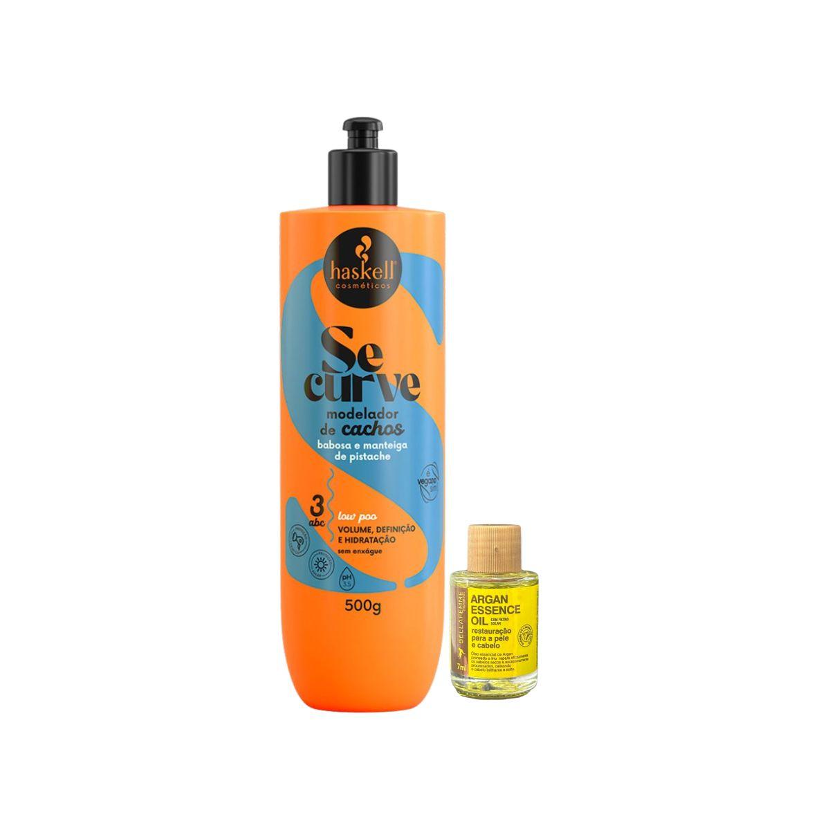 MODELADOR DE CACHOS SE CURVE HASKELL 500ML COM ÓLEO BELLA FEMME 7ML