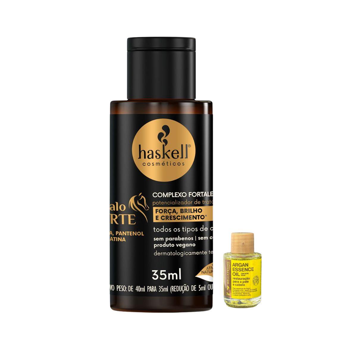 COMPLEXO FORTALECEDOR CAVALO FORTE HASKELL 35ML COM ÓLEO BELLA FEMME 7ML