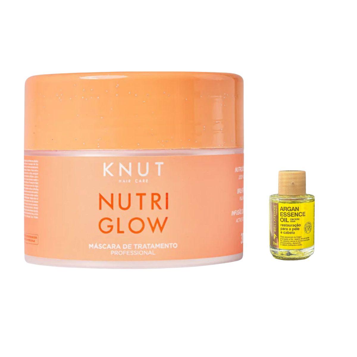 KIT KNUT MÁSCARA NUTRIGLOW 300G COM ÓLEO 7ML