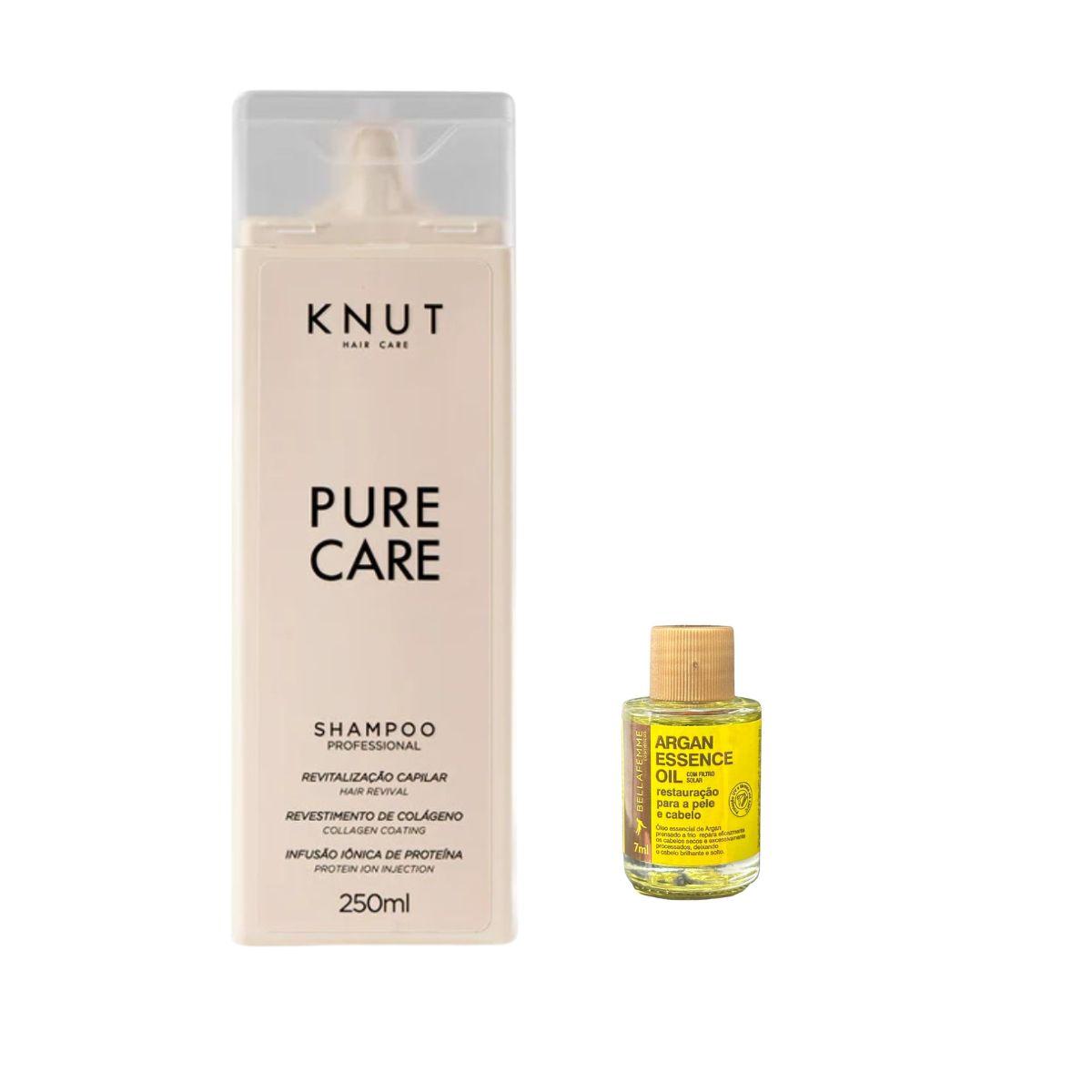 SHAMPOO PURE CARE KNUT 250ML COM ÓLEO DE 7ML