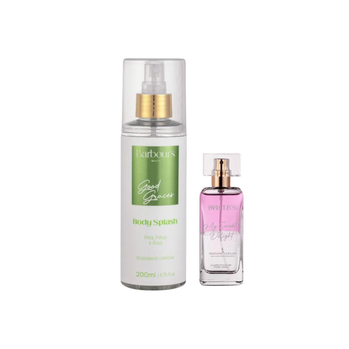 KIT BODY SPLASH GOOD GRACES BARBOURS 200ML COM PERFUME CAPILAR MY SWEET DELIGHT 