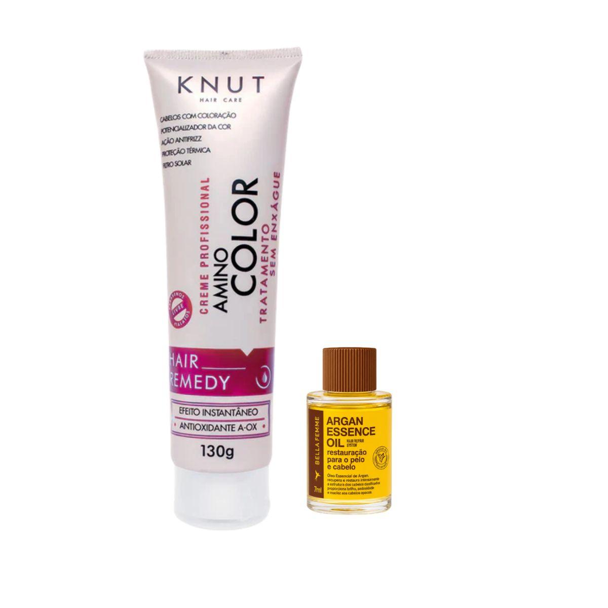 KIT KNUT LEAVE-IN HAIR REMEDY AMINO COLOR 130G COM ÓLEO