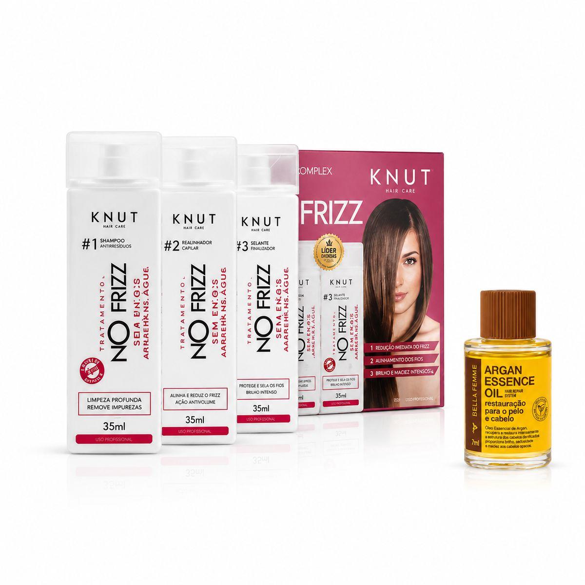 KIT KNUT KIT ESCOVA PROGRESSIVA NO FRIZZ KNUT COM ÓLEO 7ML