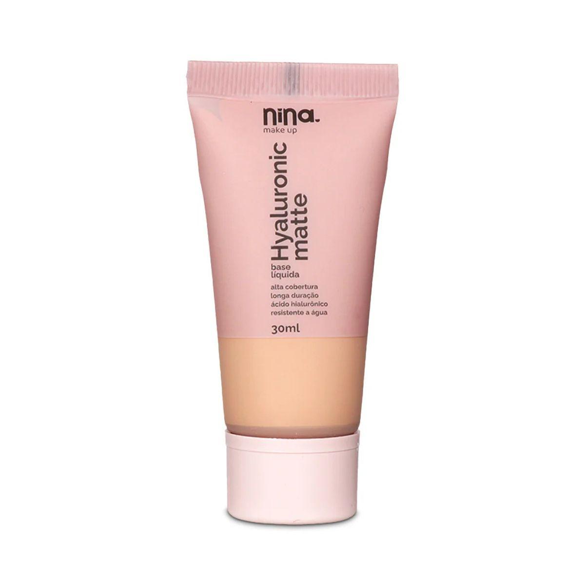 BASE LÍQUIDA HYALURONIC MATTE COR 1 NINA MAKEUP