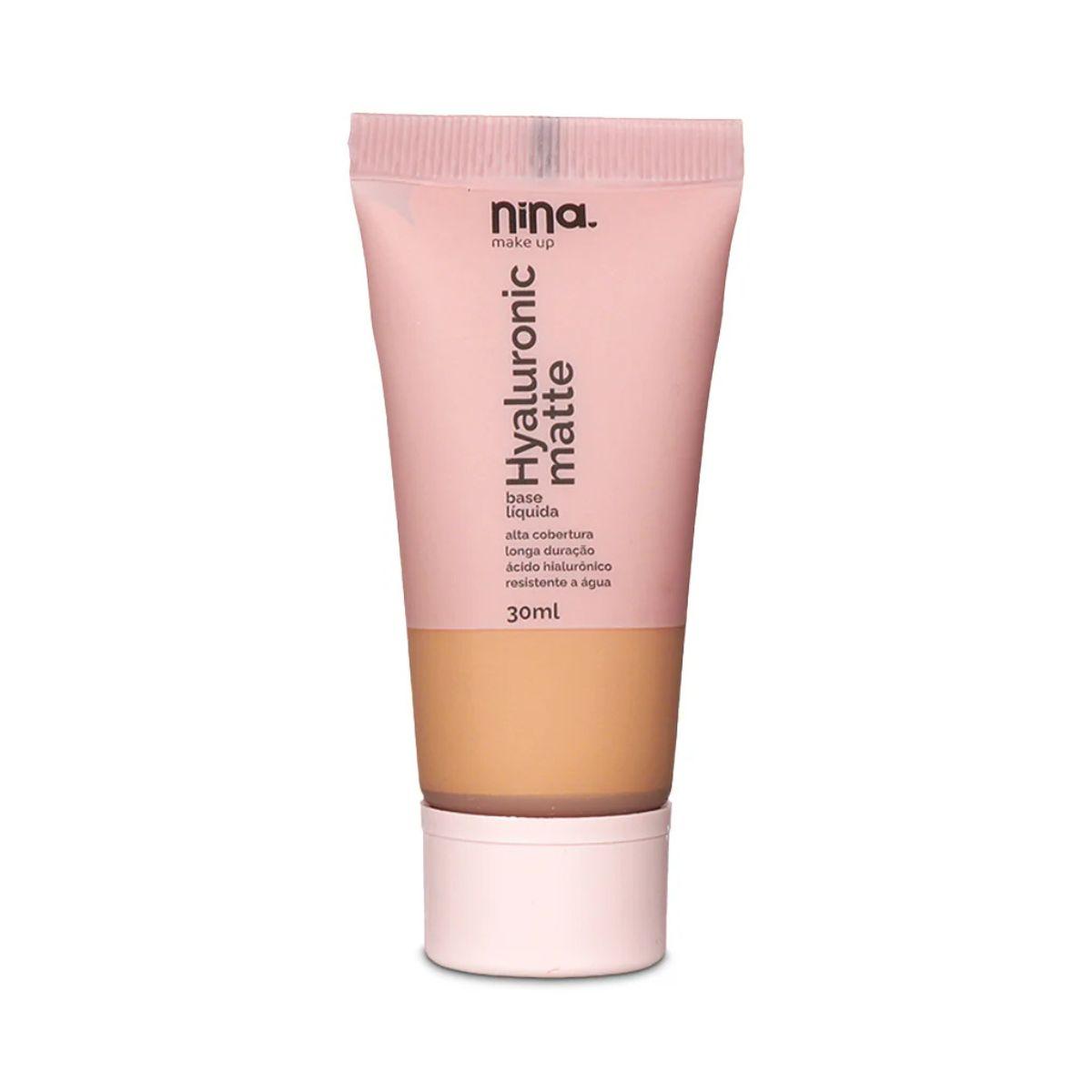 BASE LÍQUIDA HYALURONIC MATTE COR 4 NINA MAKEUP