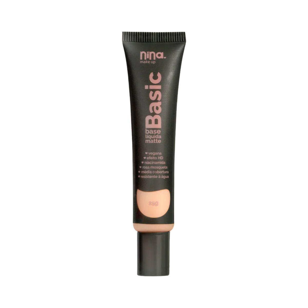 BASE LÍQUIDA MATTE BASIC COR 3 NINA MAKEUP