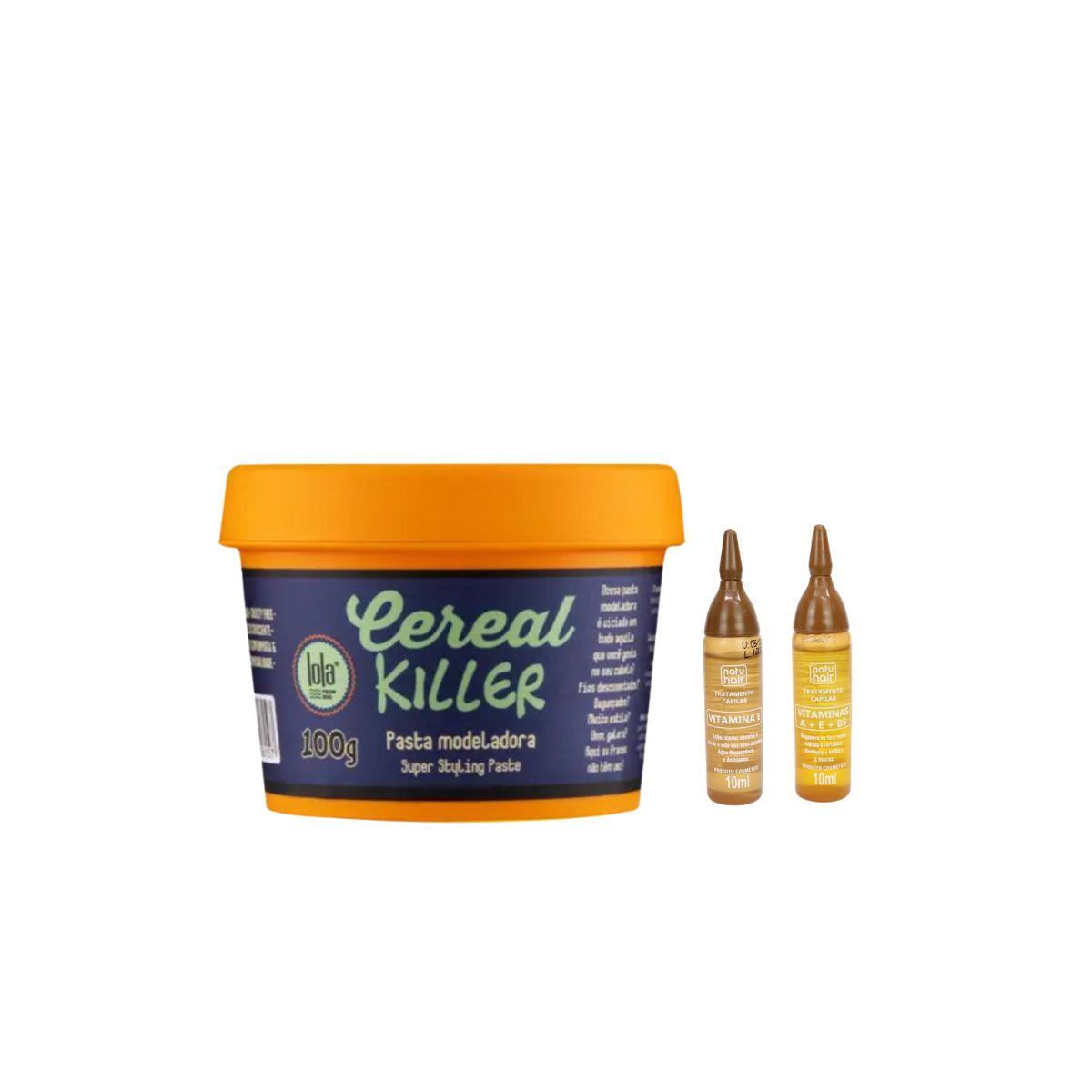 KIT PASTA CEREAL KILLER LOLA COSMETICS 100G COM 2 AMPOLAS NATUHAIR