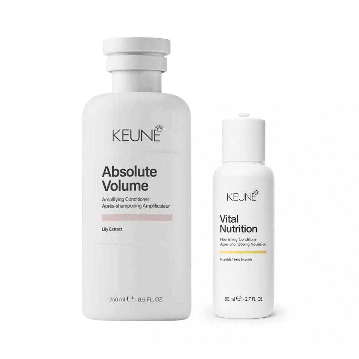 KIT KEUNE CONDICIONADOR ABSOLUTE VOLUME 250ML + MINIATURAS KEUNE