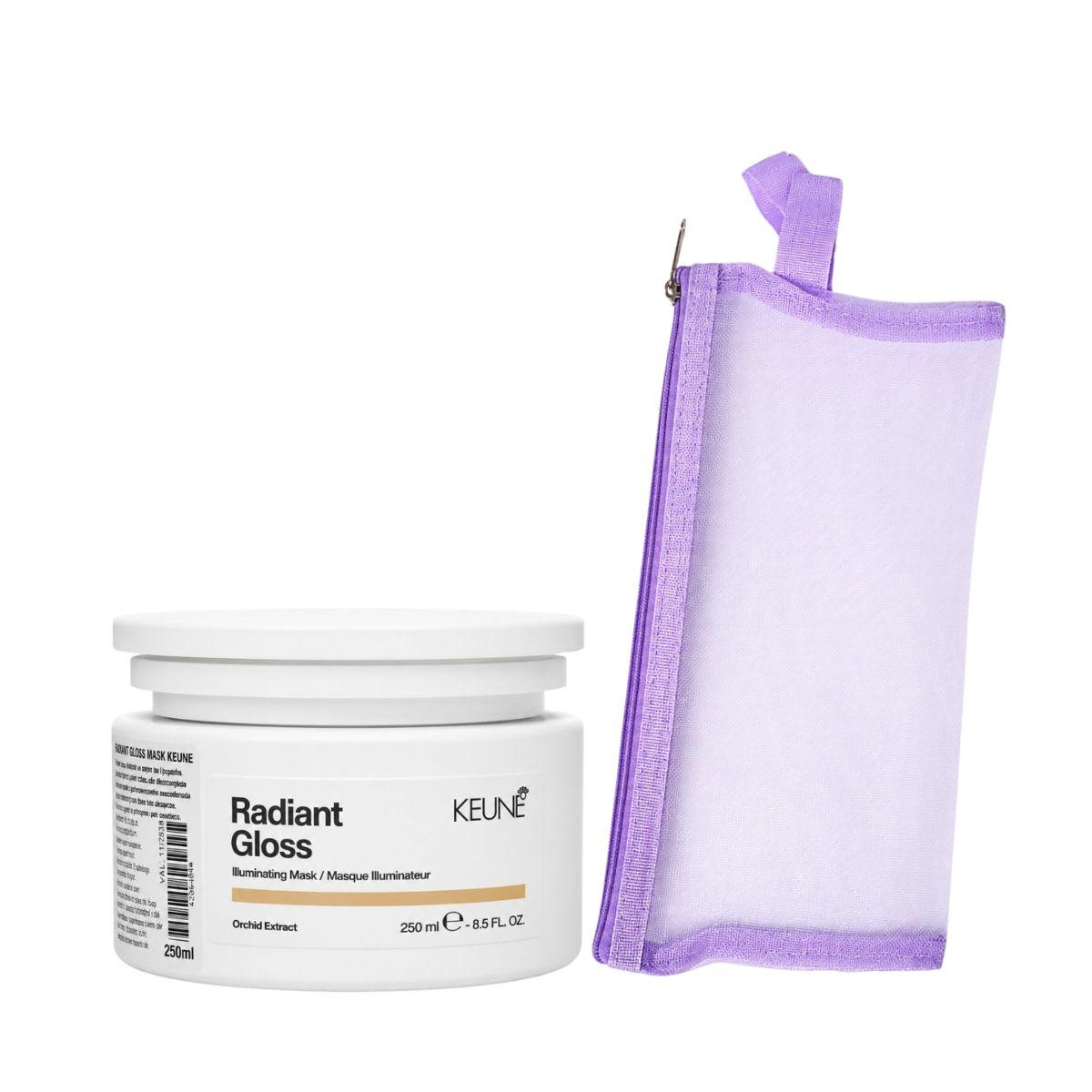 KIT KEUNE MÁSCARA RADIANT GLOSS KEUNE 250ML + NECESSAIRE REDINHA MAQUIAGEM