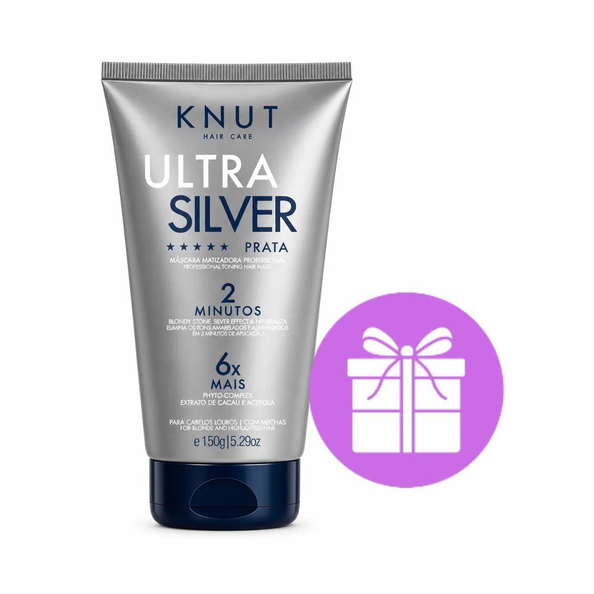 KIT KNUT MÁSC ULTRA SILVER PLATINUM 150G + ACESSORIO SORTIDO