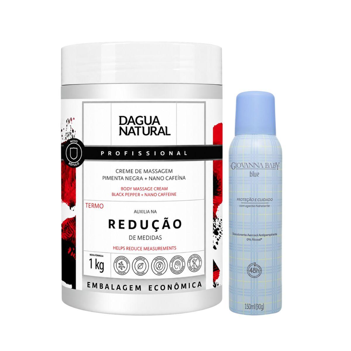 KIT DAGUA NATURAL CREME PIMENTA NEGRA 1KG + AEROSOL BLUE GIOVANNA BABY 150ML