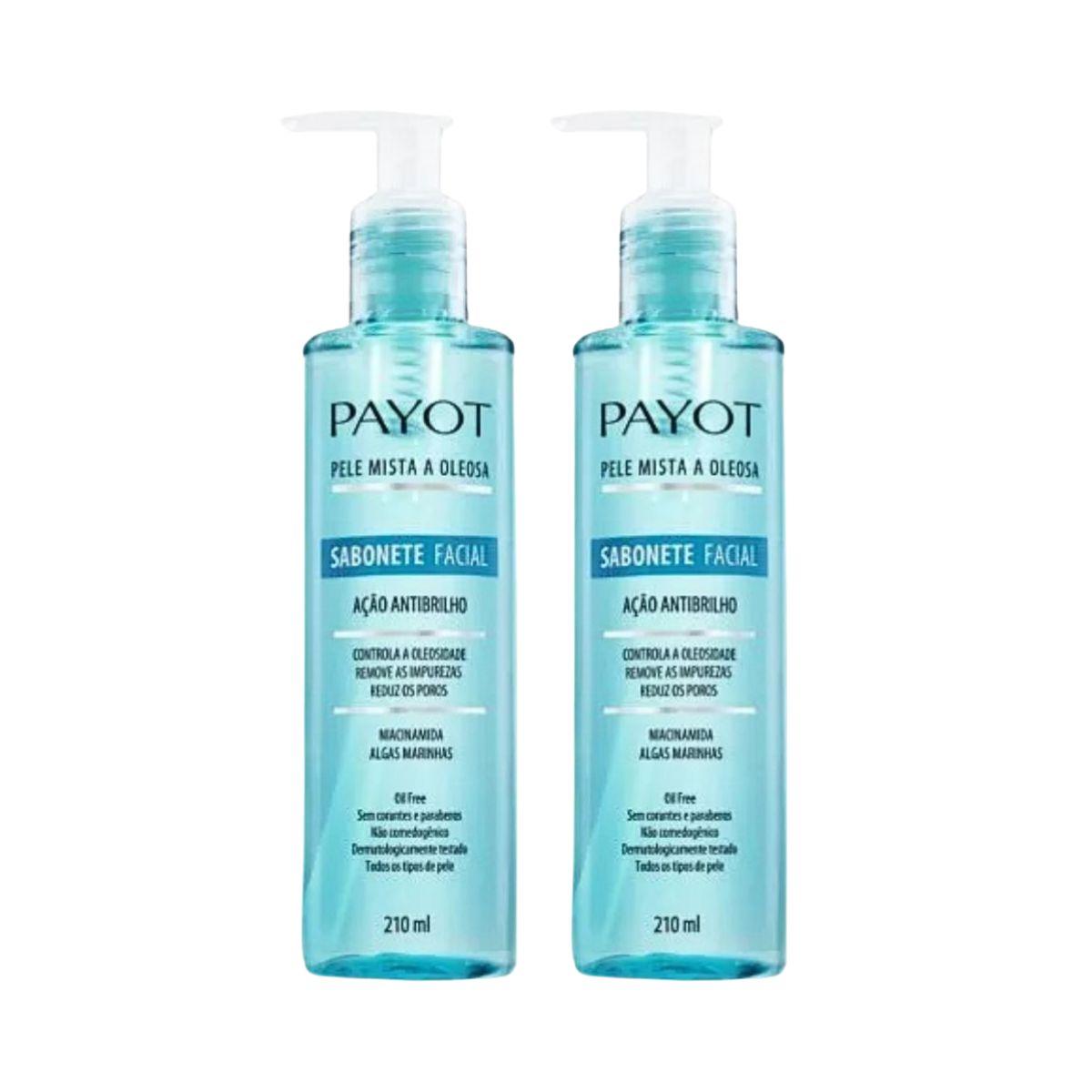 KIT PAYOT 2 SABONETE FACIAL PELE MISTA OLEOSA 210ML