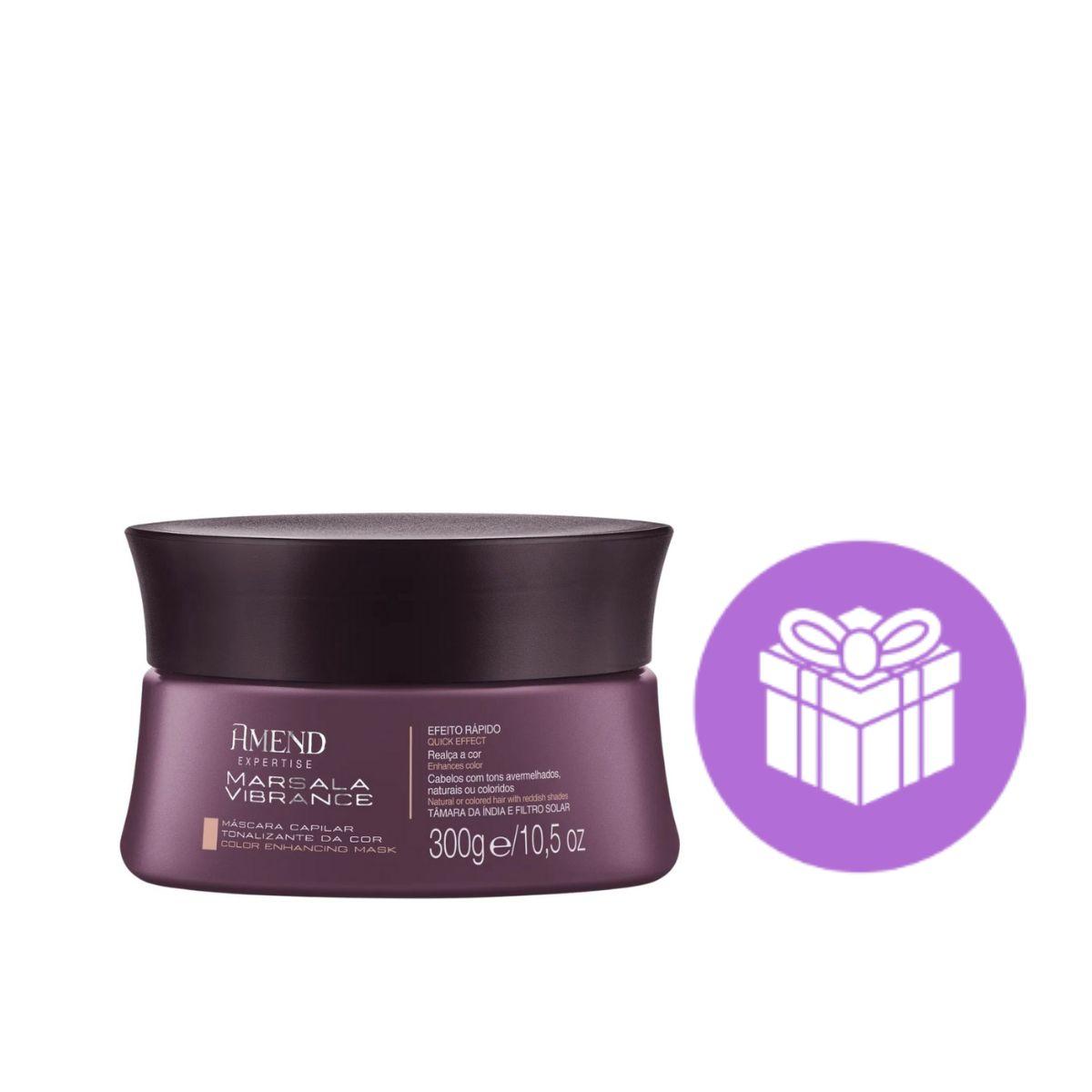 KIT AMEND MÁSCARA MARSALA VIBRANCE 300G + ACESORIO SORTIDO