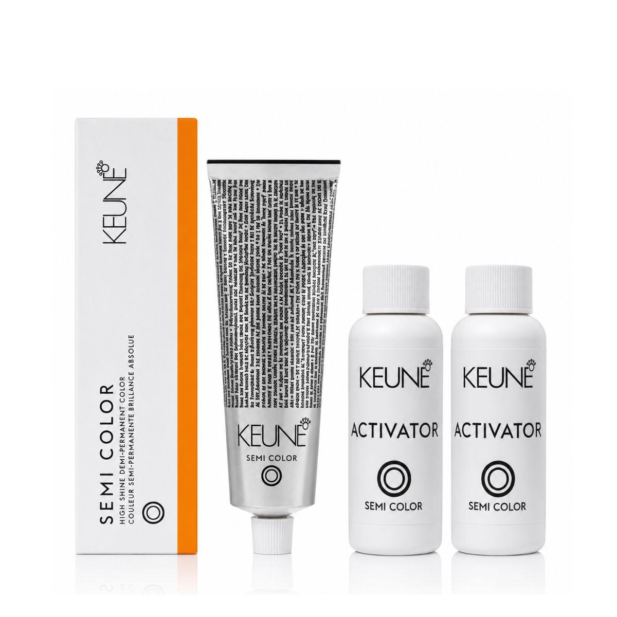 KIT KEUNE COLORAÇÃO SEMI COLOR 8.4 LOURO CLARO COBRE 60ML + 2 ACTIVATOR SEMI COL