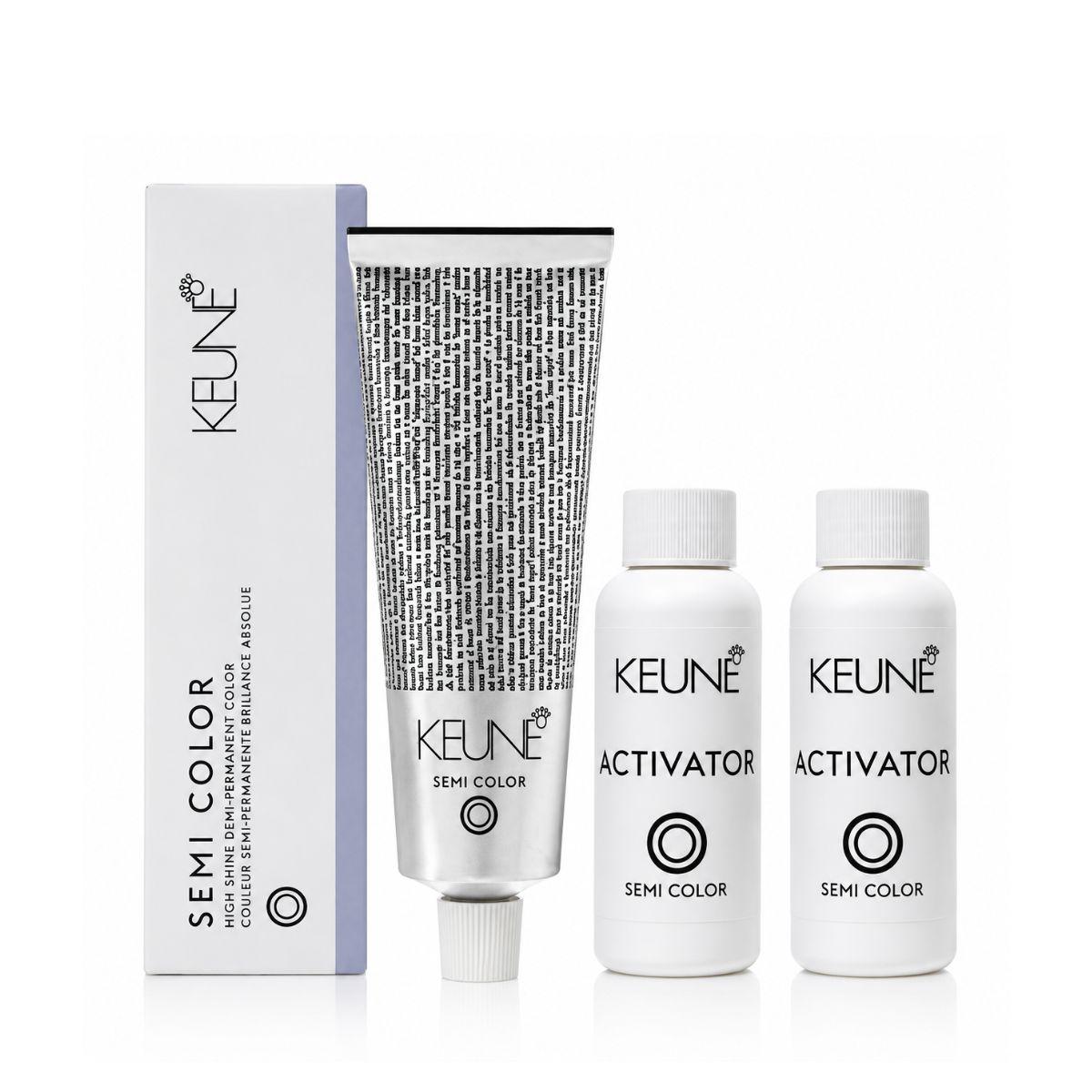 KIT KEUNE COLORAÇÃO SEMI COLOR 6.19 LOURO ESCURO CINZA MATTE 60ML + 2 ACTIVATOR 