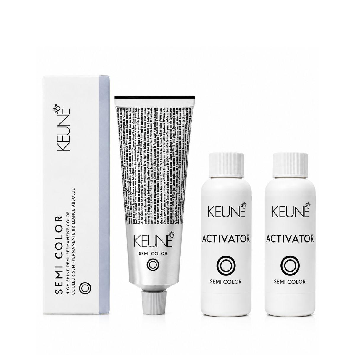 KIT KEUNE COLORAÇÃO SEMI COLOR 6.1 LOURO ESCURO CINZA 60ML + 2 ACTIVATOR SEMI CO