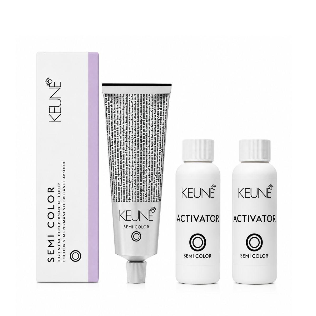 KIT KEUNE COLORAÇÃO SEMI COLOR 10.2 LOURO EXTRA CLARO PEROLA 60ML + 2 ACTIVATOR 