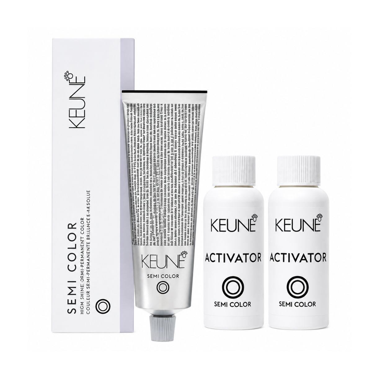KIT KEUNE COLORAÇÃO SEMI COLOR 9.1 LOURO MUITO CLARO CINZA 60ML + 2 ACTIVATOR SE