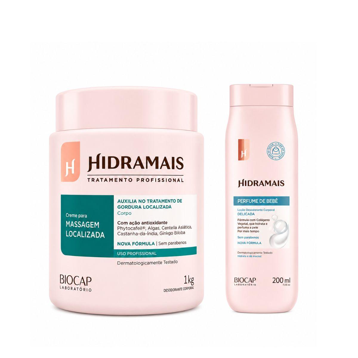 KIT HIDRAMAIS CREME PARA MASSAGEM LOCALIZADA PHYTOCAFEIL PROFISSIONAL 1KG + LOÇÃ