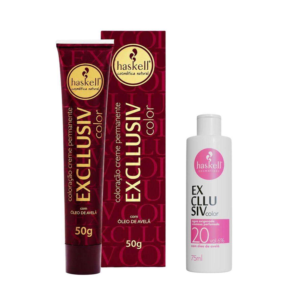 KIT HASKELL COLORAÇÃO 6.0 LOURO ESCURO + OX 20 VOLUMES 75ML