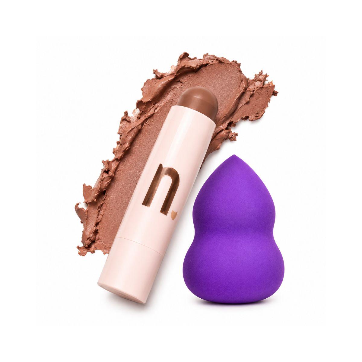KIT NINA MAKEUP STICK FACE CONTOUR LIGHT + ESPONJA MAQUIAGEM
