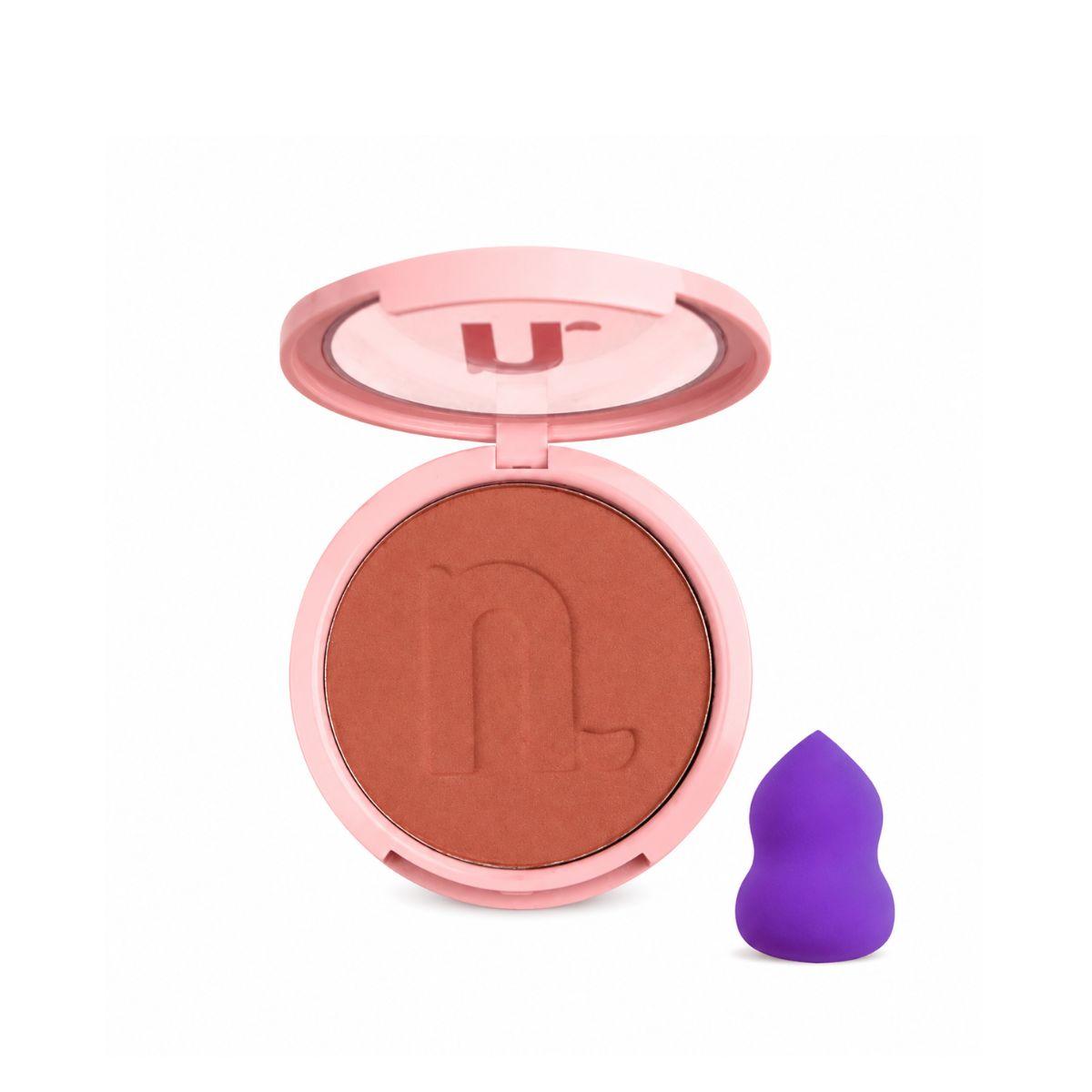 KIT NINA MAKEUP BLUSH COMPACTO INSTANT TERRACOTA  + ESPONJA MAQUIAGEM