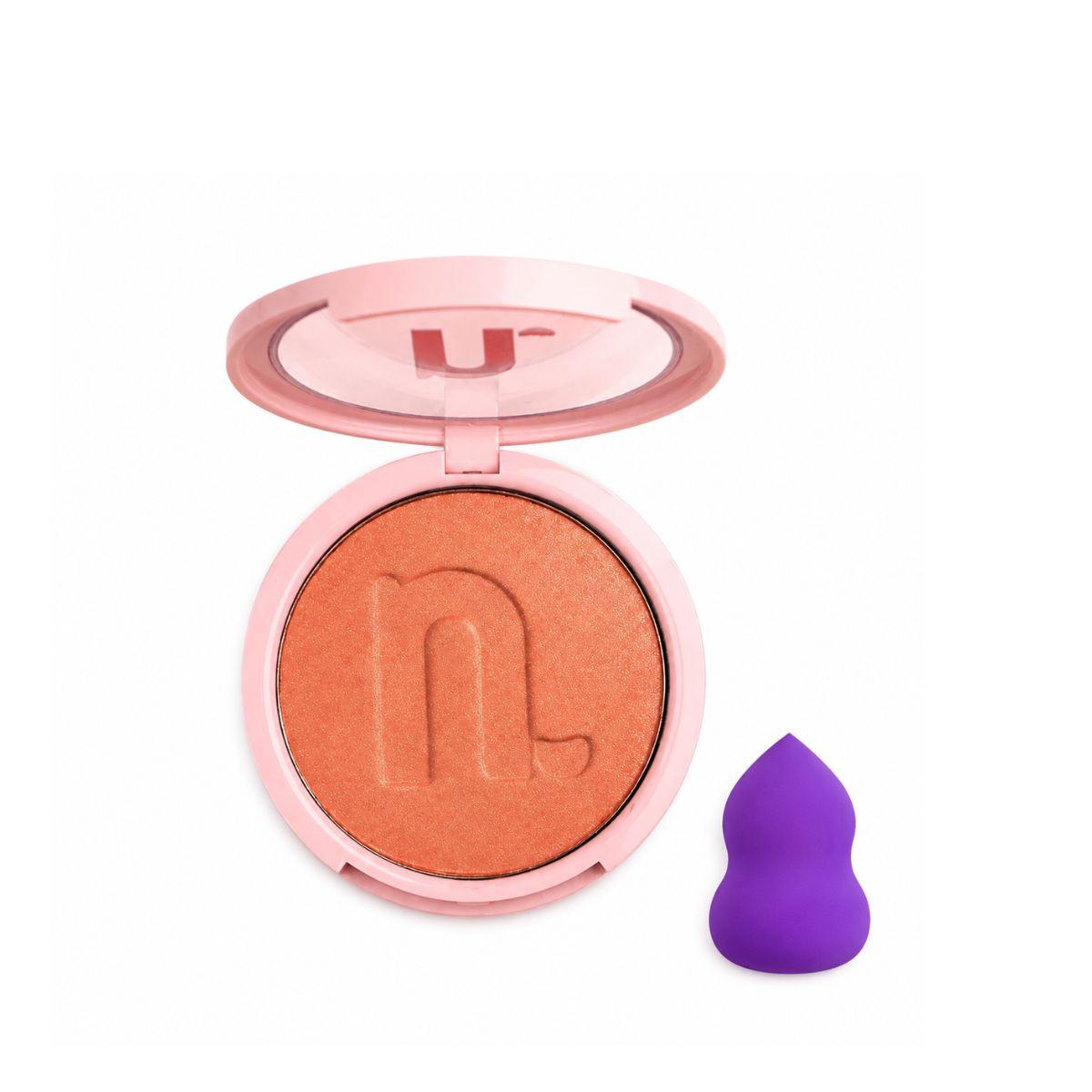 KIT NINA MAKEUP BLUSH COMPACTO INSTANT VERÃO + ESPONJA MAQUIAGEM