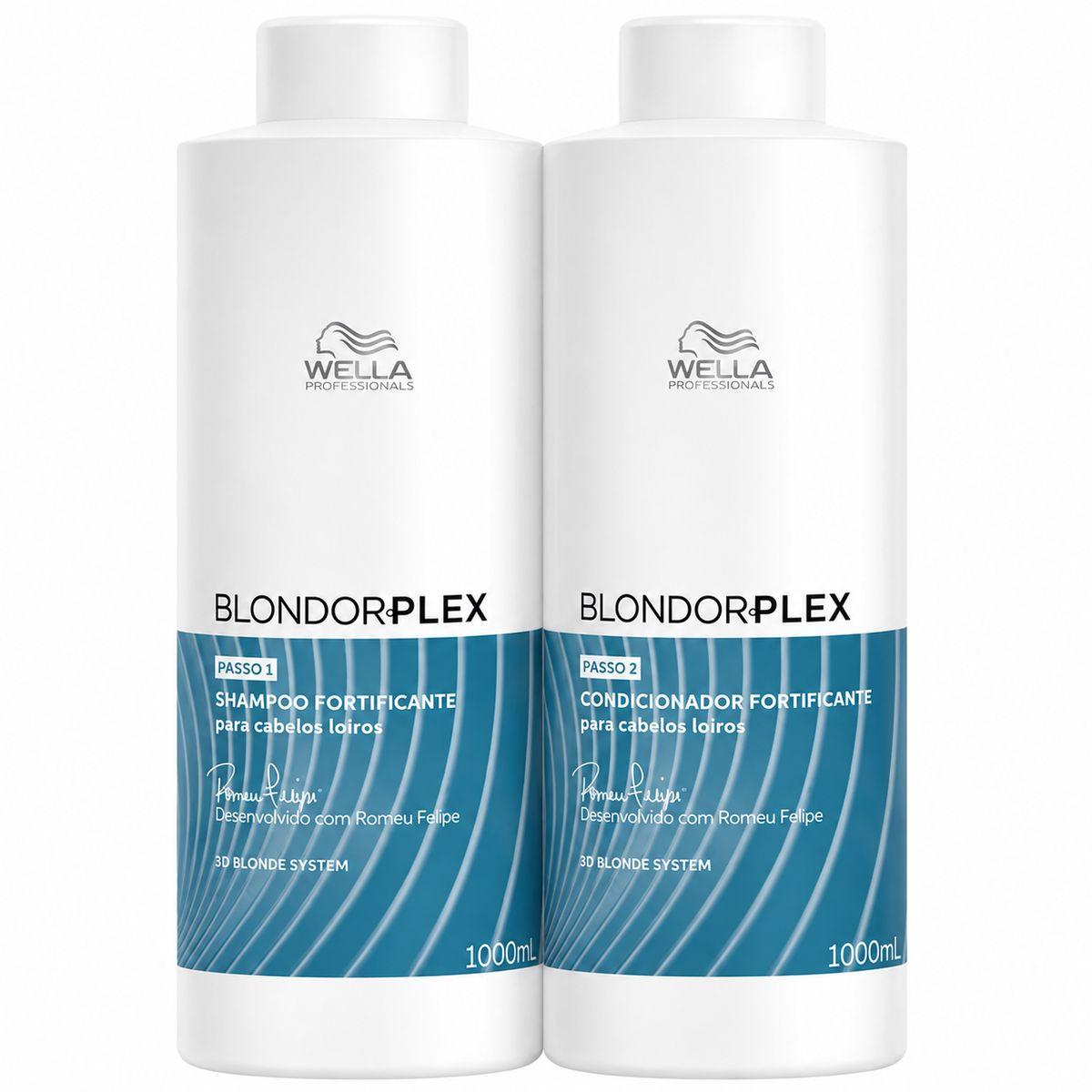 KIT WELLA BLONDOR PLEX SHAMPOO 1L + CONDICIONADOR 1L
