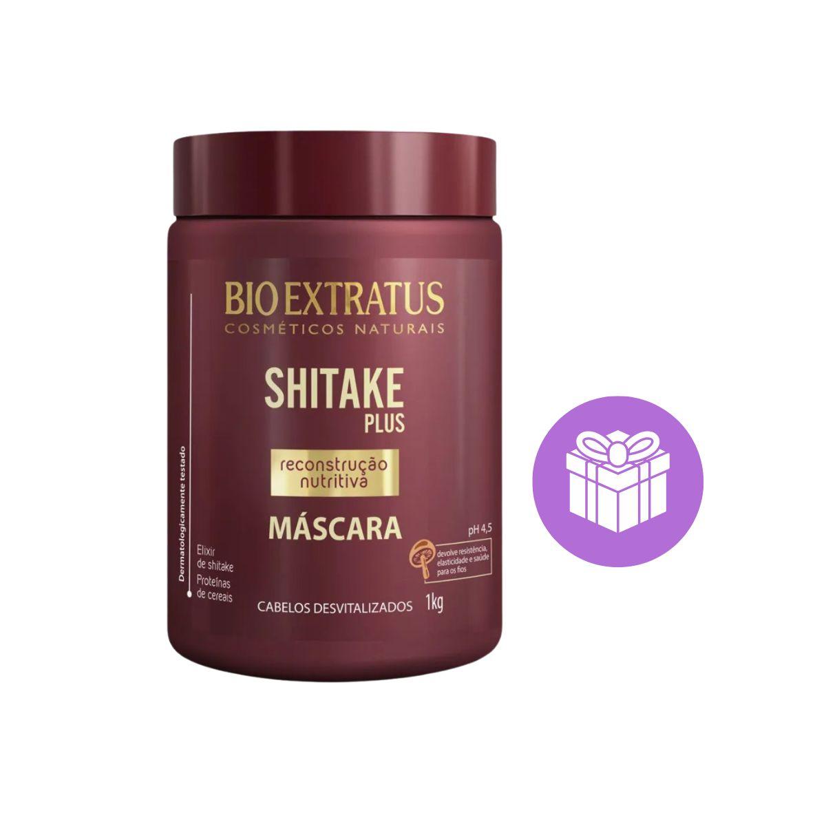 KIT BIO EXTRATUS MÁSCARA DE HIDRATAÇÃO SHITAKE 1KG + ACESSÓRIO SORTIDO
