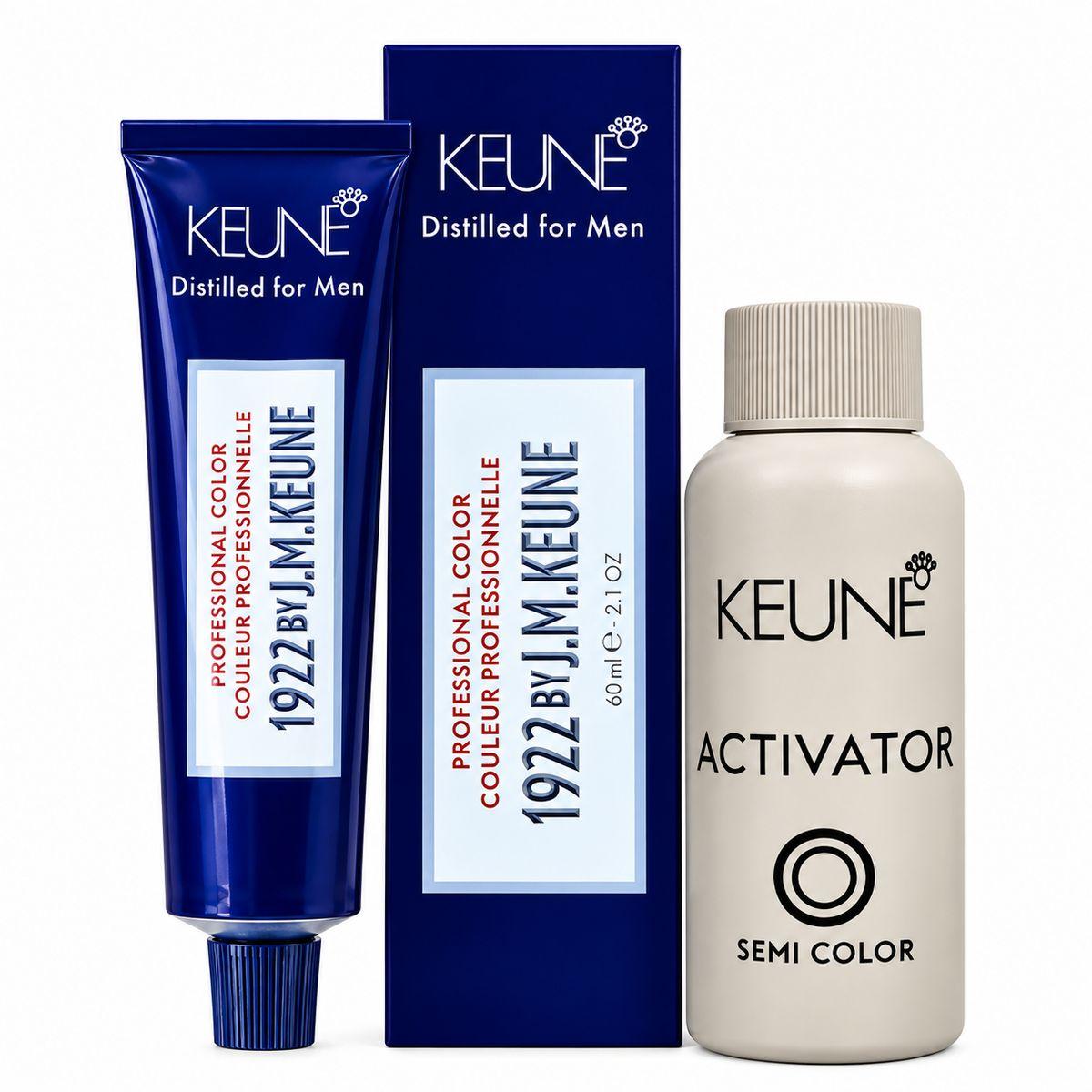KIT KEUNE COLORAÇÃO  FOR MEN 1922 4 CASTANHO MÉDIO + ACTIVATOR 60ML