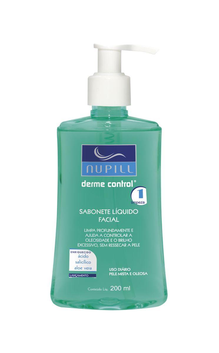 SABONETE LÍQUIDO FACIAL DERME CONTROL PELE MISTA E OLEOSA NUPILL 200ML